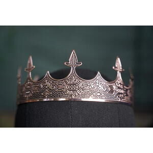 Large Adjustable Crown King Men Baroque Gift Diadem unisex copper round medieval